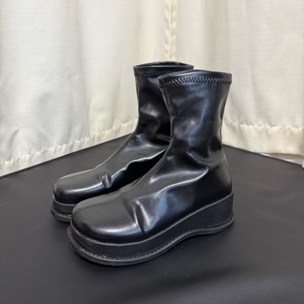 Black Platform Ankle Boots